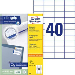 Etikety, univerz�lne, 52,5x29,7 mm, AVERY ZWECKFORM, 4000 etikiet/bal