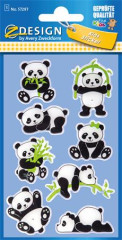 N�lepky, plast, 1 h�rok, 76x120 mm, AVERY ZWECKFORM, "Z-Design No.57297", panda