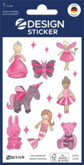 N�lepky, papier, 1 h�rok, 76x120 mm, AVERY ZWECKFORM, "Z-Design No.57391", ru�ov� rozpr�vkov� svet (v�la)