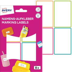 Etikety, plastov�, �kolsk�, 68x46 mm, ru�ne popisovate�n�, AVERY ZWECKFORM, farebn�, 8 etikiet/bal