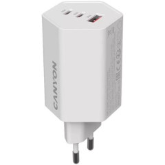Sieov nabjaka, 1USB-A, 2USB-C, 65W, CANYON Hexagon 65, biela