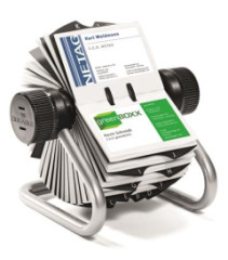 Vizitk�r, Vizitk�r, kovov�, pre 400 vizitiek, oto�n�, horizont�lny, DURABLE "VISIFIX�", strieborn�