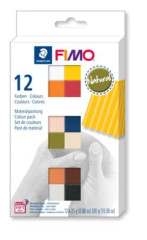 Modelovacia hmota, sada, 12x25 g, na vyplenie, FIMO "Soft Natural", 12 rznych farieb