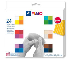 Modelovacia hmota, sada, 24x25 g, na vyplenie, FIMO "Soft Basic", 24 rznych farieb