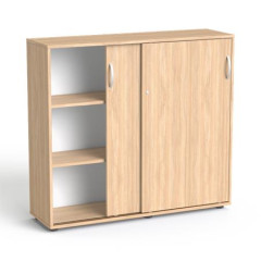 Skri�a, 3-dielna, s posuvn�mi dverami, s policami, MAYAH "Freedom SV-13", dub