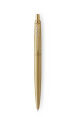 Gukov pero, 0,7 mm, stlac mechanizmus, zlat klip, zlat telo, PARKER, "Royal Jotter XL", modr
