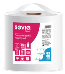 Papierov utierky, 100 % celulza, na rolke, 212,6 m, priemer 26,5 cm, 2-vrstvov, SOVIO
