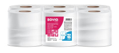 Toaletn papier, 2-vrstvov, 124,8 m, priemer 18 cm, SOVIO