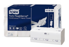 Papierov utierky, skladan, H5 systm, 1 vrstvov, Advanced, TORK "PeakServe", biela so sivou potlaou