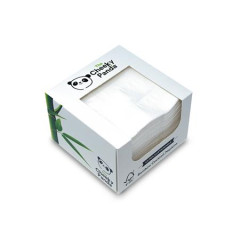 Serv�tky koktejlov�, bambusov�, 1/4 ohyb, 2-vrstvov�, 25x25 cm, 100 ks, CHEEKY PANDA, biele