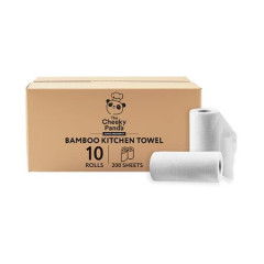 Kuchynsk� utierky, bambusov�, 2-vrstvov�, 100 listov�, 10 kot��ov, CHEEKY PANDA, biele