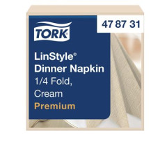Serv�tky, priemyselne kompostovate�n�, 1/4 ohyb, 1-vrstvov�, 39x39 cm, Premium, TORK "LinStyle", kr�mov�