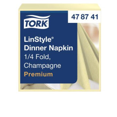 Serv�tky, priemyselne kompostovate�n�, 1/4 ohyb, 1-vrstvov�, 39x39 cm, Premium, TORK "LinStyle", �ampansk�