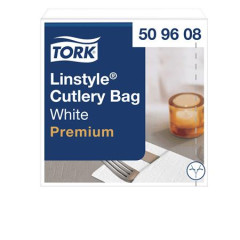 Serv�rovacie serv�tky, priemyselne kompostovate�n�, 1-vrstvov�, 39x39 cm, Premium, TORK "LinStyle", biele