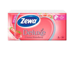 Papierov vreckovky, 3-vrstovov, 90 ks, ZEWA "Deluxe", jahoda