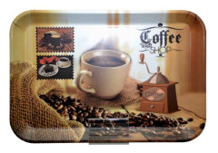 T�cka, hranat�, plastov�, vzor k�vy, 21x14 cm����