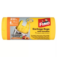 Vrecia na odpadky, s u�kom, parfumovan�, 20 l, 30 ks, 44x49 cm, 12 �, FINO "Premium handles", �lt�