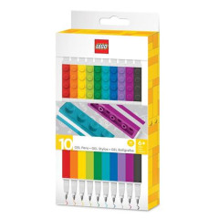 Glov pero, sada, 0,7 mm, s uzverom, LEGO, 10 rznych farieb