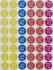 Etikety, z�ava, 24 mm, kruhov�, farebn�, APLI, 240 etikiet/balenie, -30 a� -70 %