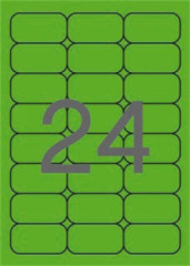 Etikety, 64x33,9 mm, farebn, zaoblen rohy, APLI, nenov zelen, 480 etikiet/bal