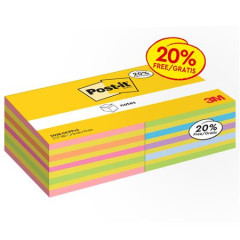 Samolepiaci blo�ek, 76x76 mm, 2x450 listov, 3M POSTIT,  mix farieb