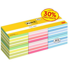 Samolepiaci blo�ek, 76x76 mm, 6x450 listov, 3M POSTIT, mix farieb