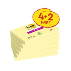 Samolepiaci bloek, 76x127 mm, 4+2x90 listov, 3M POSTIT "Super Sticky", lt