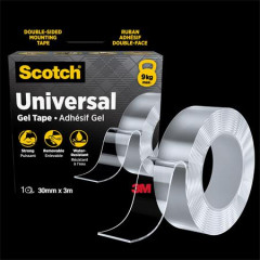 Lepiaca p�ska, obojstrann�, siln�,  30 mm x 3 m, 3M SCOTCH "Universal Gel", prieh�adn�