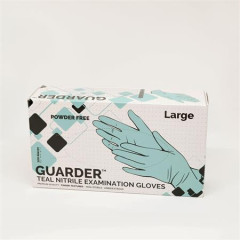 Ochrann rukavice, jednorazov, nitril, 3,4 g, vekos L, 100 ks, nepudrovan, modrozelen