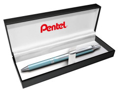 Glov pero, 0,35 mm, stlac mechanizmus, telo pera: aquamarin, PENTEL "EnerGel BL-407" modr