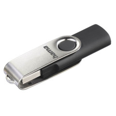 Hama USB 2.0 Flash Drive Rotate, 32 GB, 10 MB/s, ierna/strieborn