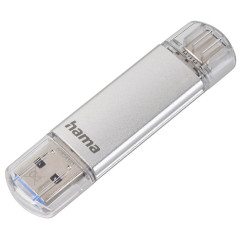 Hama Flash Pen Laeta, USB-C/USB-A 3.1, 16 GB, 40 MB/s, strieborn