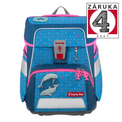 �kolsk� aktovka SPACE pre prv��ikov - 5-dielny set, Step by Step Dolphin Pippa, certifik�t AGR