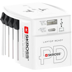 Adaptr pre svetovch cestovateov, 1xUSB-A, 1xUSB-C PD, 65W, USB-C kbel, SKROSS