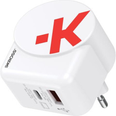 Sieov nabjaka, 1xUSB-A, 1xUSB-C, PD, 65W, GaN, USB-C kbel, SKROSS