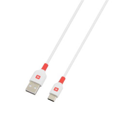 Nabjac kbel, USB-A/USB-C, 2 m, SKROSS, biely