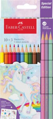 Farebn ceruzky, sada, eshrann, FABER-CASTELL "Jednoroec" 10+3 rznych farieb