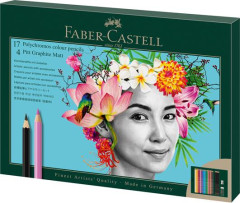 Farebn� a grafitov� ceruzky, sada, FABER-CASTELL "Polychromos & Pitt Graphite Matt" , 23 ks