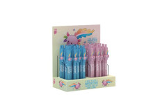 Gu���kov� pero, displej, 0,8 mm, stl��ac� mechanizmus, mix, ICO "Axolotl", modr�