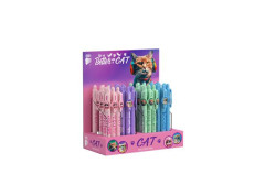 Gukov pero, displej, 0,8 mm, stlac mechanizmus, telo pera: maka, ICO "Cat", modr