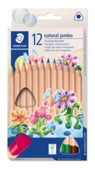 Farebn� ceruzky, sada, trojhrann�, hrub�, STAEDTLER "Noris� natural jumbo 1280N", 12 farieb