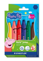 Fixky, sada, 2,5 mm, vyprate�n�, jumbo, STAEDTLER �Noris� junior 329�, Peppa Pig, 6 farieb