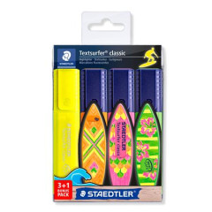 Zv�raz�ova�, sada, 1-5 mm, STAEDTLER "Textsurfer� Classic 364", 3+1 farba