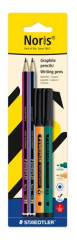 Grafitov� ceruzka a liner, sada, STAEDTLER "Noris� colour edition set", liner oran�ovej a zelenej farby