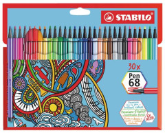 Popisova�, sada, 1 mm, STABILO "Pen 68", 30 r�znych farieb