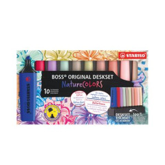 Zv�raz�ova�, sada, 2-5 mm, STABILO "BOSS original NatureCOLORS Wildflowers", 10 r�znych farieb