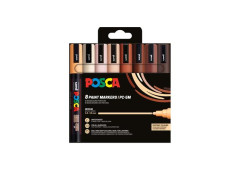 Dekora�n� popisova�, sada, 1,8-2,5 mm, UNI "Posca PC-5M", 8 r�znych farieb