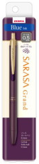 G�lov� pero, 0,33 mm, stl��ac� mechanizmus, telo pera: bakla��novo fialov�, ZEBRA "Sarasa Grand", modr�