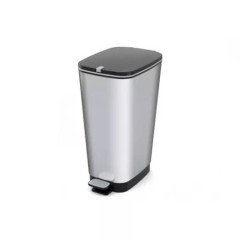 Odpadkov� k��, s ped�lom, kovov� efekt, 45 l, CURVER "Chic", strieborn�