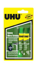 Lepidlo, siln�, dvojzlo�kov�, 2 � 10 ml, UHU "Epoxy Ultra Strong"